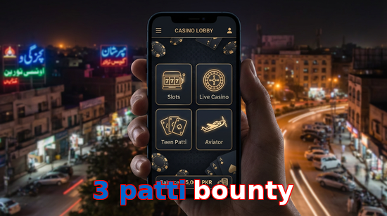 Main screen of 3 Patti Bounty app page for PK players