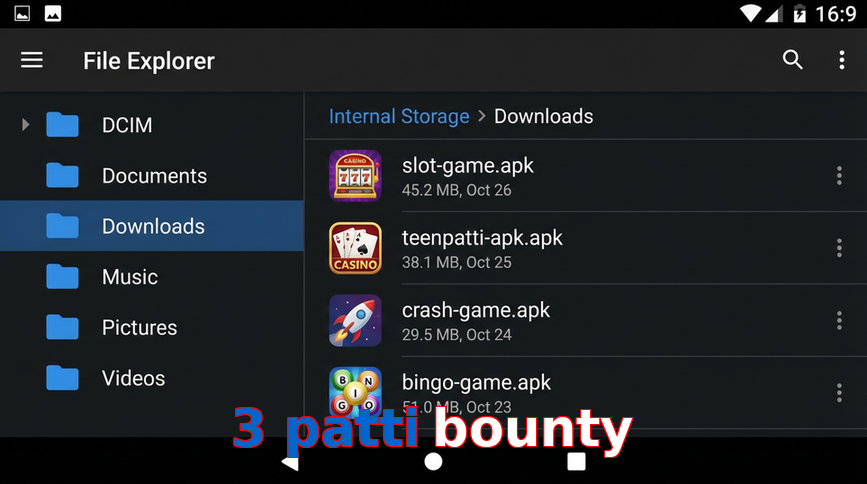 Main screen of 3 Patti Bounty gameapk page for PK players