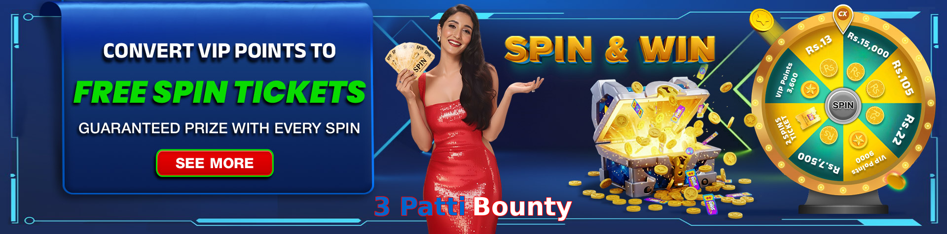 Main screen of 3 Patti Bounty pk page for PK players